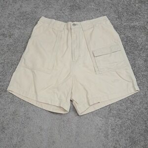 Bluewater Wear Mens Tan Cotton Canvas Cargo Fishing Shorts Size 34 Utility 7350